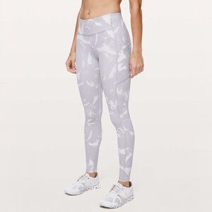 LULULEMON SPEED UP TIGHT FULL ON LUXTREME FLOWER POP WHITE SILVER LILAC SIZE 4